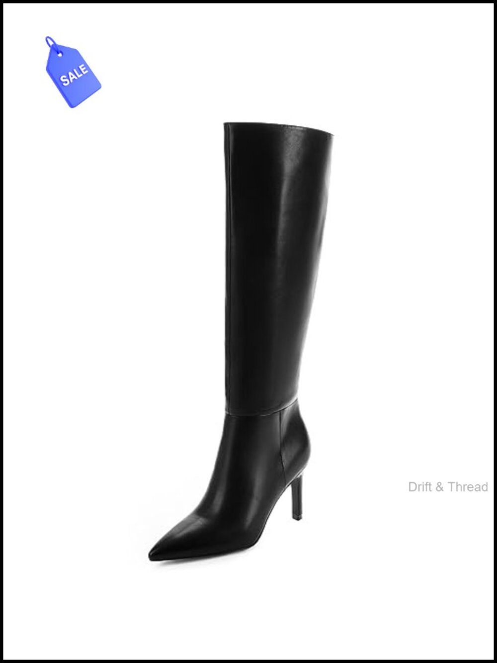 Knee High Boots Pointed Toe Stiletto Heel Faux Leather Tall Boots